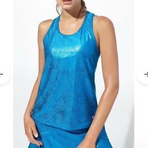 NWT EleVen by Venus Williams Moon Desert Tank in Aqua Snake Sz Med